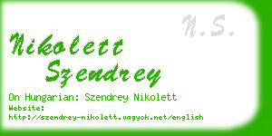 nikolett szendrey business card